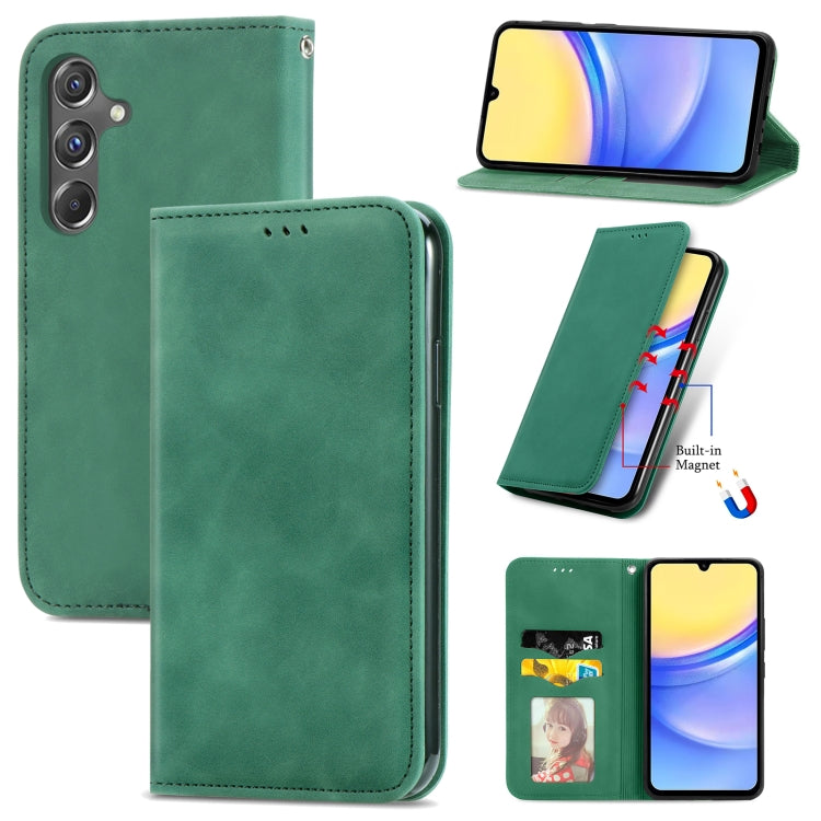Retro Skin Feel Magnetic Leather Phone Case, For Samsung Galaxy S25 5G, For Samsung Galaxy S25+ 5...