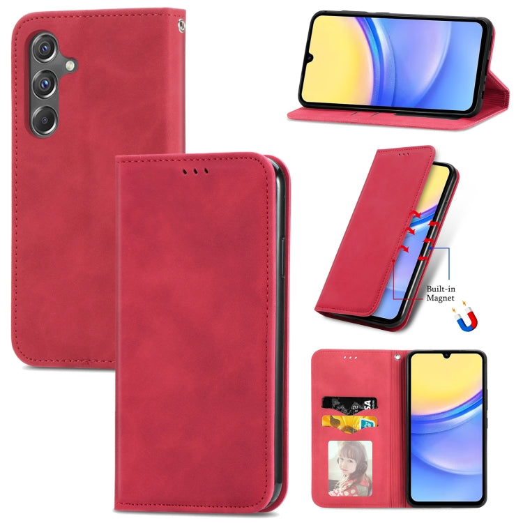 Retro Skin Feel Magnetic Leather Phone Case, For Samsung Galaxy S25 5G, For Samsung Galaxy S25+ 5...