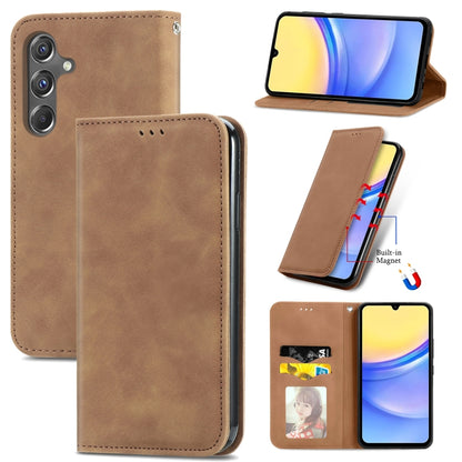Retro Skin Feel Magnetic Leather Phone Case, For Samsung Galaxy S25 5G, For Samsung Galaxy S25+ 5...