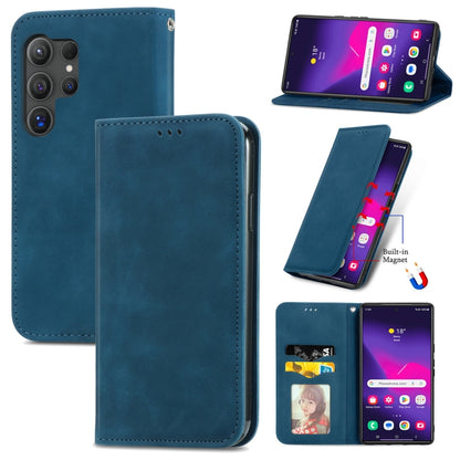 Retro Skin Feel Magnetic Leather Phone Case, For Samsung Galaxy S25 5G, For Samsung Galaxy S25+ 5...
