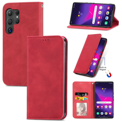 Retro Skin Feel Magnetic Leather Phone Case, For Samsung Galaxy S25 5G, For Samsung Galaxy S25+ 5...