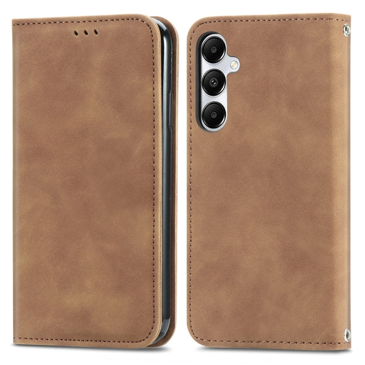 Retro Skin Feel Magnetic Leather Phone Case, For Samsung Galaxy S25 5G, For Samsung Galaxy S25+ 5...