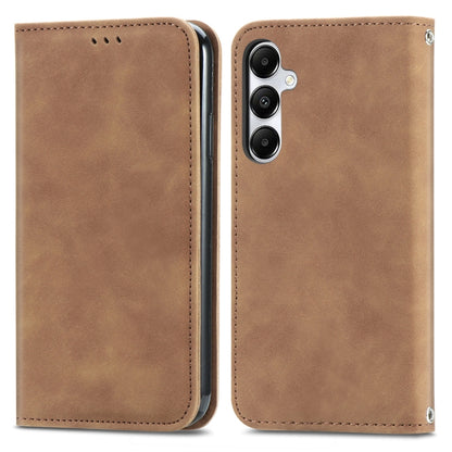 Retro Skin Feel Magnetic Leather Phone Case, For Samsung Galaxy S25 5G, For Samsung Galaxy S25+ 5...