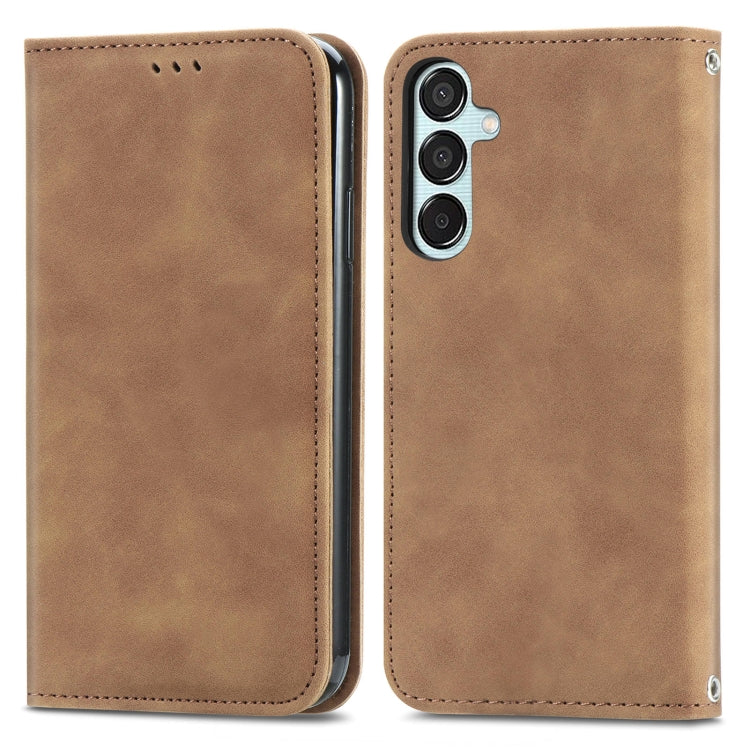 Retro Skin Feel Magnetic Leather Phone Case, For Samsung Galaxy S25 5G, For Samsung Galaxy S25+ 5...
