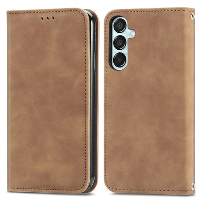 Retro Skin Feel Magnetic Leather Phone Case, For Samsung Galaxy S25 5G, For Samsung Galaxy S25+ 5...