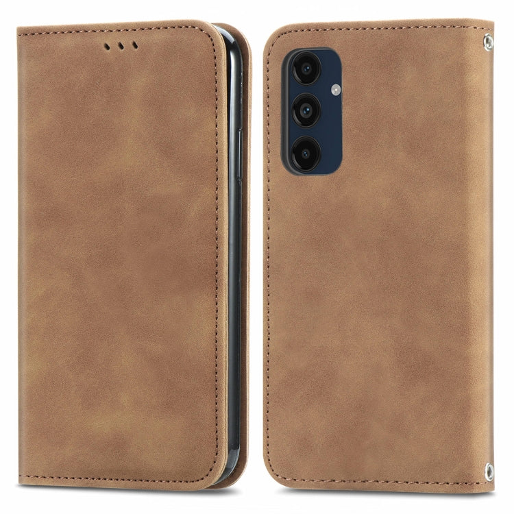 Retro Skin Feel Magnetic Leather Phone Case, For Samsung Galaxy S25 5G, For Samsung Galaxy S25+ 5...