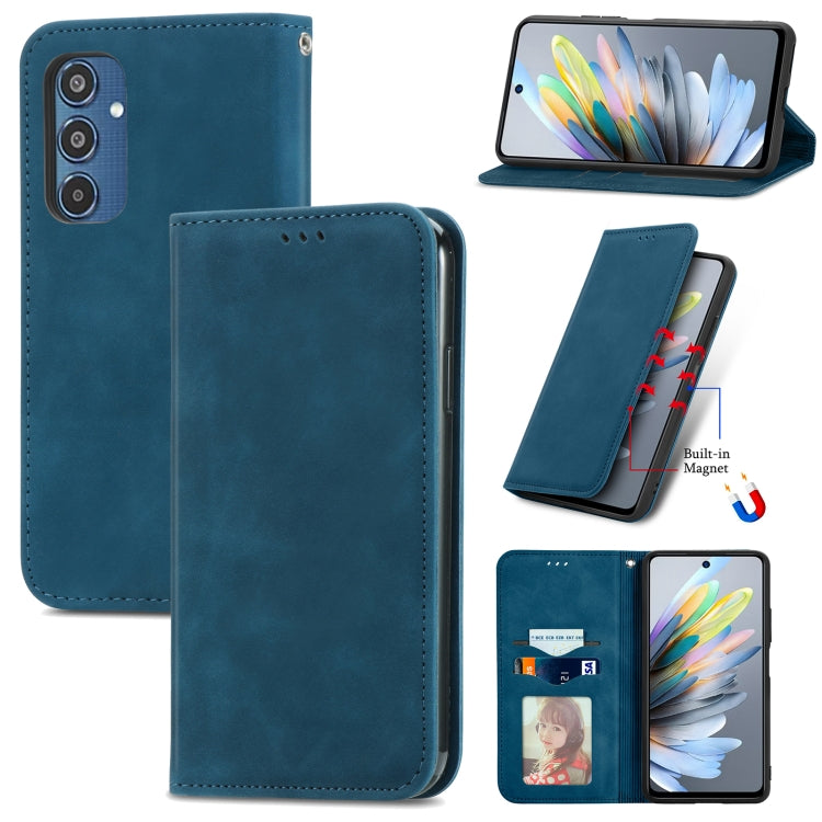 Retro Skin Feel Magnetic Leather Phone Case, For Samsung Galaxy S25 5G, For Samsung Galaxy S25+ 5...