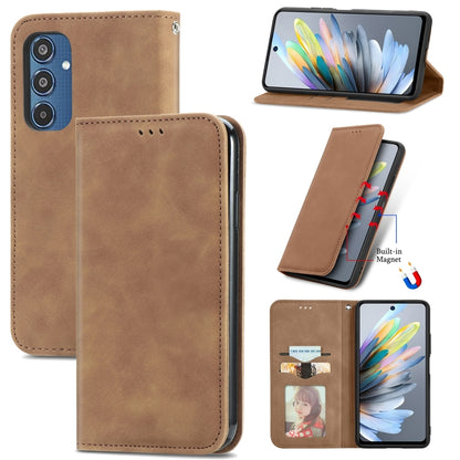 Retro Skin Feel Magnetic Leather Phone Case, For Samsung Galaxy S25 5G, For Samsung Galaxy S25+ 5...