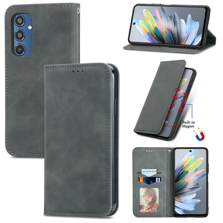 Retro Skin Feel Magnetic Leather Phone Case, For Samsung Galaxy S25 5G, For Samsung Galaxy S25+ 5...
