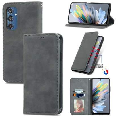Retro Skin Feel Magnetic Leather Phone Case, For Samsung Galaxy S25 5G, For Samsung Galaxy S25+ 5...