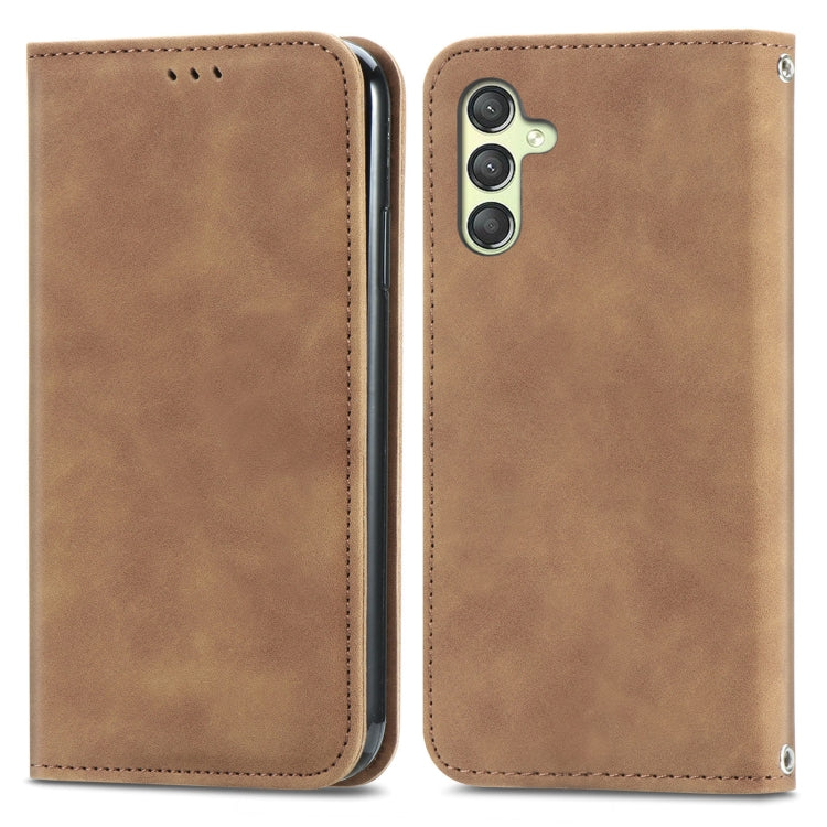 Retro Skin Feel Magnetic Leather Phone Case, For Samsung Galaxy A05, For Samsung Galaxy A05s 4G��...