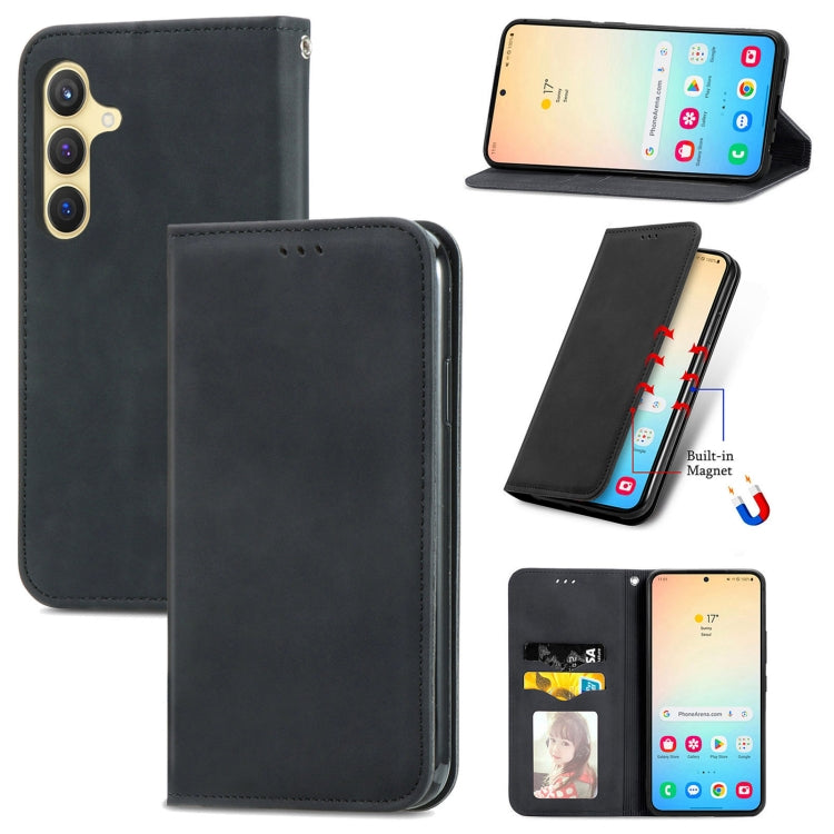 Retro Skin Feel Magnetic Leather Phone Case, For Samsung Galaxy S25 5G, For Samsung Galaxy S25+ 5...