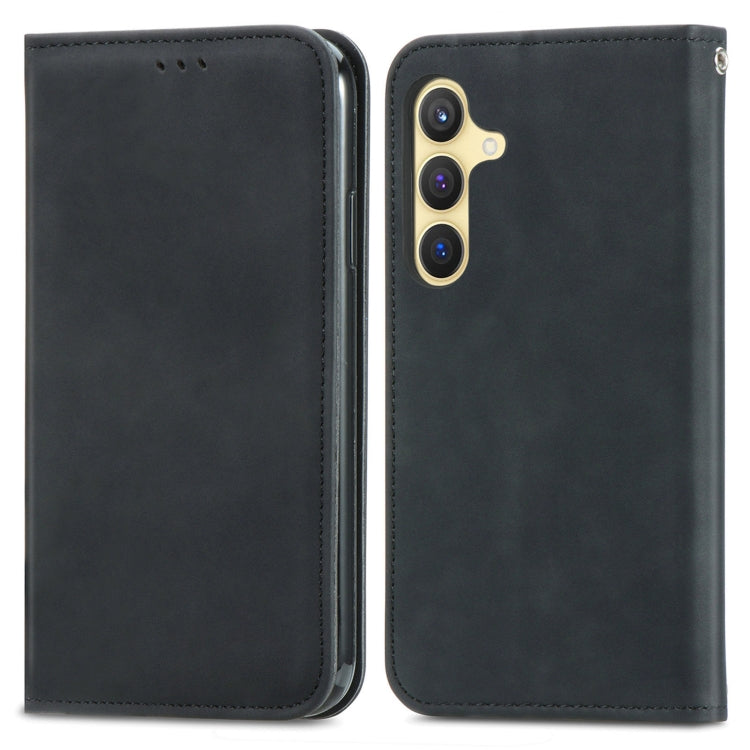 Retro Skin Feel Magnetic Leather Phone Case, For Samsung Galaxy S25 5G, For Samsung Galaxy S25+ 5...