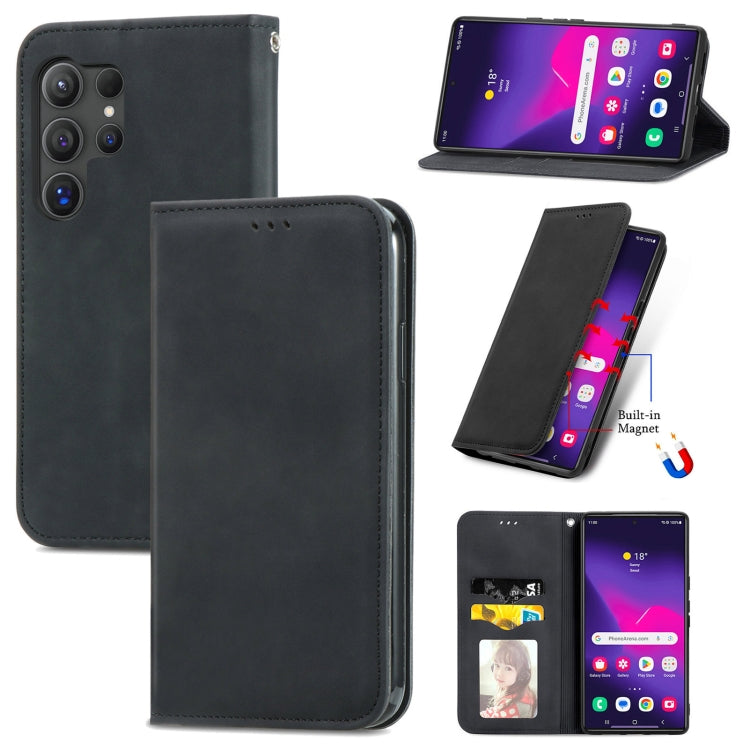Retro Skin Feel Magnetic Leather Phone Case, For Samsung Galaxy S25 5G, For Samsung Galaxy S25+ 5...