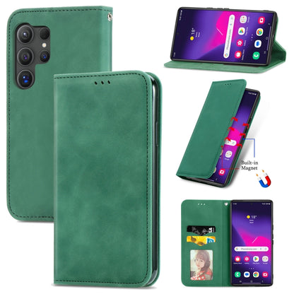 Retro Skin Feel Magnetic Leather Phone Case, For Samsung Galaxy S25 5G, For Samsung Galaxy S25+ 5...