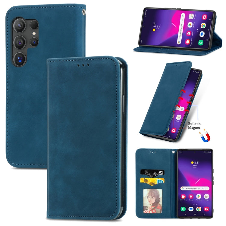 Retro Skin Feel Magnetic Leather Phone Case, For Samsung Galaxy S25 5G, For Samsung Galaxy S25+ 5...