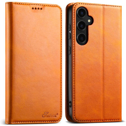 Suteni Calf Texture Horizontal Flip Leather Phone Case, For Samsung Galaxy S25 5G����������������...