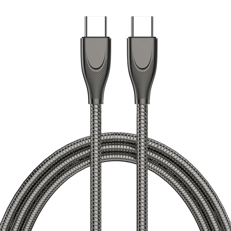 ENKAY ENK-CB129 PD 65W Type-C to Type-C Carbon Steel Hose Spring Fast Charging Data Cable, Length...