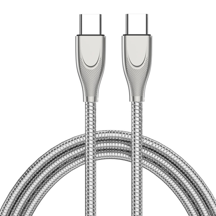 ENKAY ENK-CB129 PD 65W Type-C to Type-C Carbon Steel Hose Spring Fast Charging Data Cable, Length...