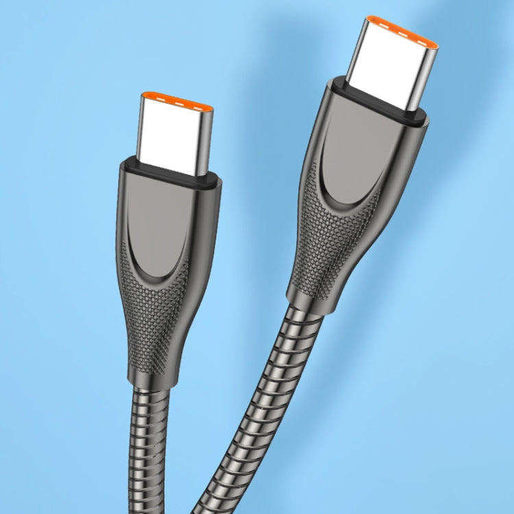 ENKAY ENK-CB129 PD 65W Type-C to Type-C Carbon Steel Hose Spring Fast Charging Data Cable, Length...