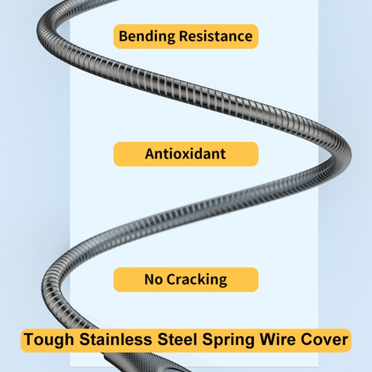 ENKAY ENK-CB129 PD 65W Type-C to Type-C Carbon Steel Hose Spring Fast Charging Data Cable, Length...