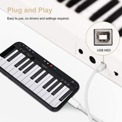 1m 8 Pin to USB + MIDI Electronic Music Instrument & OTG & Charging Multifunctional Cable Compati...