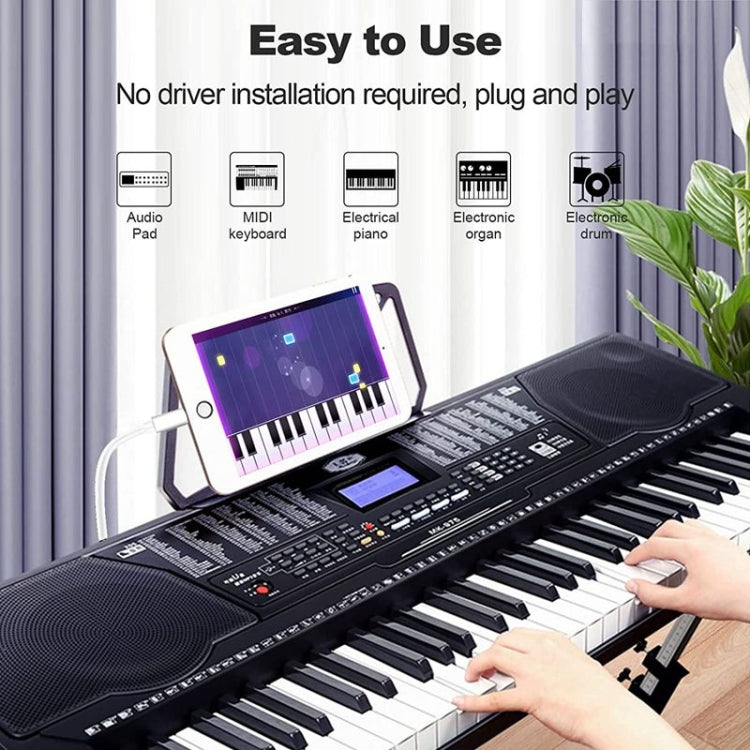 1m 8 Pin to USB + MIDI Electronic Music Instrument & OTG & Charging Multifunctional Cable Compati...