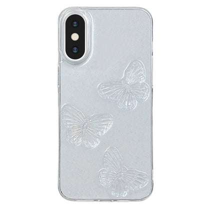 Clear Crystal Butterflies TPU Phone Case, For iPhone 16 Pro Max, For iPhone 16 Pro���������������...