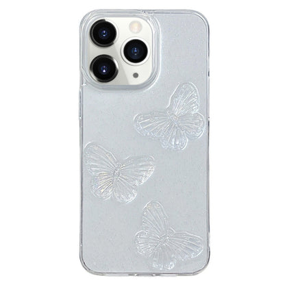 Clear Crystal Butterflies TPU Phone Case, For iPhone 16 Pro Max, For iPhone 16 Pro���������������...