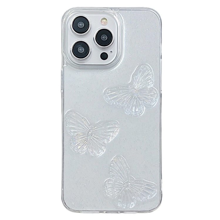 Clear Crystal Butterflies TPU Phone Case, For iPhone 16 Pro Max, For iPhone 16 Pro���������������...