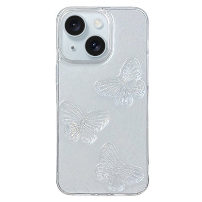 Clear Crystal Butterflies TPU Phone Case, For iPhone 16 Pro Max, For iPhone 16 Pro���������������...
