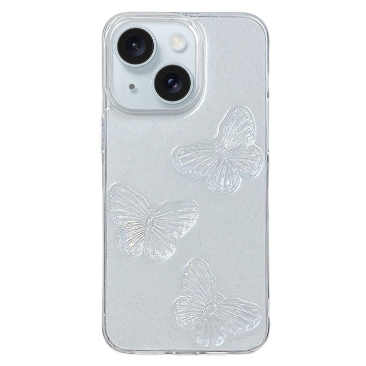 Clear Crystal Butterflies TPU Phone Case, For iPhone 16 Pro Max, For iPhone 16 Pro���������������...