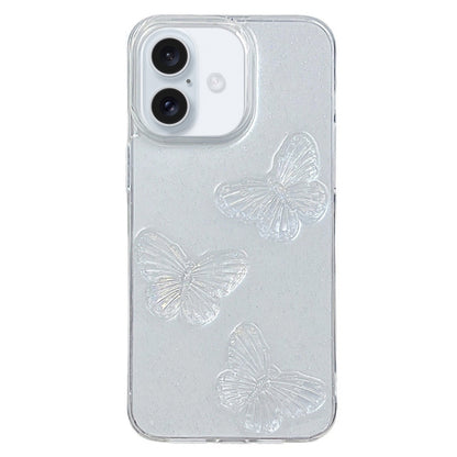 Clear Crystal Butterflies TPU Phone Case, For iPhone 16 Pro Max, For iPhone 16 Pro���������������...