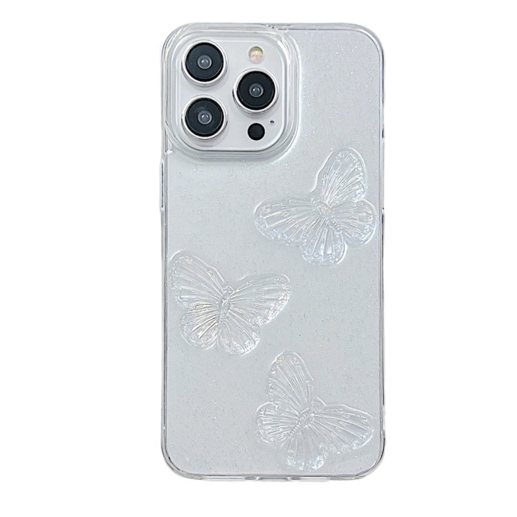 Clear Crystal Butterflies TPU Phone Case, For iPhone 16 Pro Max, For iPhone 16 Pro���������������...