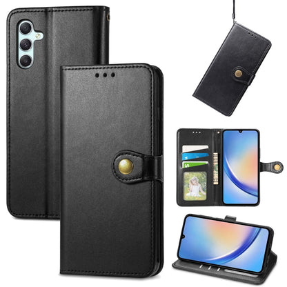 Retro Solid Color Buckle Leather Phone Case, For Samsung Galaxy S25 5G, For Samsung Galaxy S25+ 5...