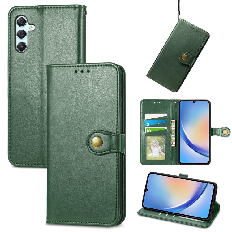 Retro Solid Color Buckle Leather Phone Case, For Samsung Galaxy S25 5G, For Samsung Galaxy S25+ 5...