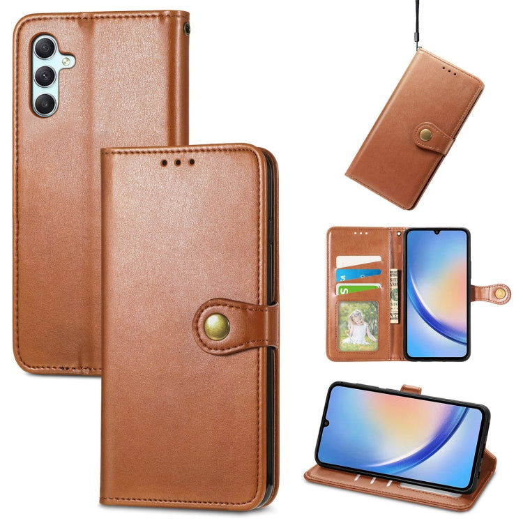 Retro Solid Color Buckle Leather Phone Case, For Samsung Galaxy S25 5G, For Samsung Galaxy S25+ 5...