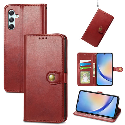 Retro Solid Color Buckle Leather Phone Case, For Samsung Galaxy S25 5G, For Samsung Galaxy S25+ 5...