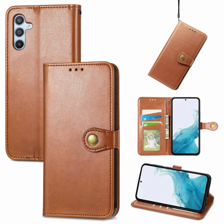 Retro Solid Color Buckle Leather Phone Case, For Samsung Galaxy S25 5G, For Samsung Galaxy S25+ 5...