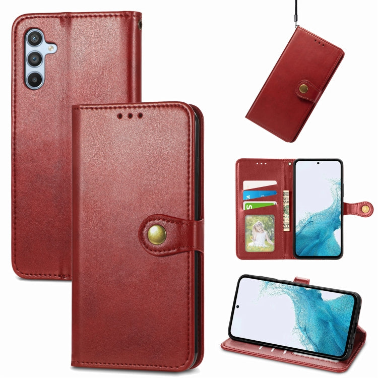Retro Solid Color Buckle Leather Phone Case, For Samsung Galaxy S25 5G, For Samsung Galaxy S25+ 5...