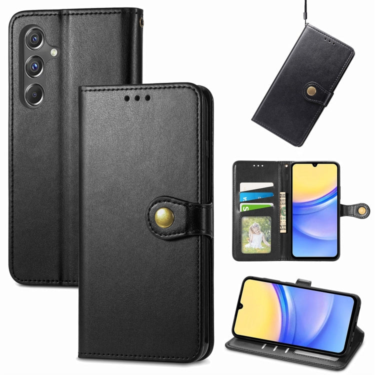 Retro Solid Color Buckle Leather Phone Case, For Samsung Galaxy S25 5G, For Samsung Galaxy S25+ 5...