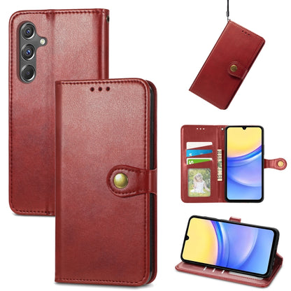 Retro Solid Color Buckle Leather Phone Case, For Samsung Galaxy S25 5G, For Samsung Galaxy S25+ 5...