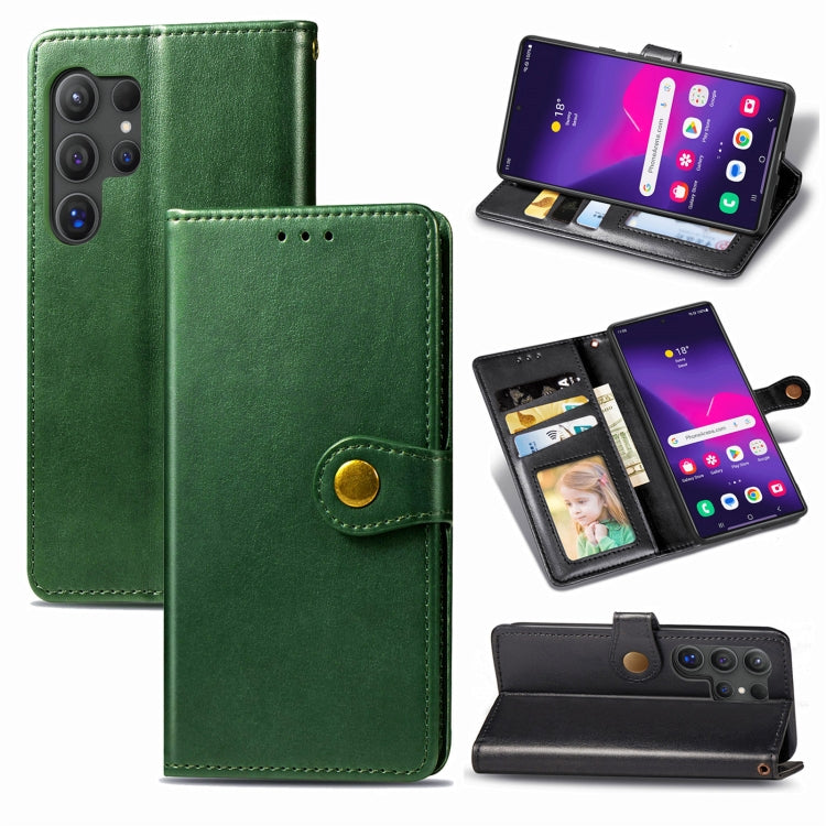 Retro Solid Color Buckle Leather Phone Case, For Samsung Galaxy S25 5G, For Samsung Galaxy S25+ 5...