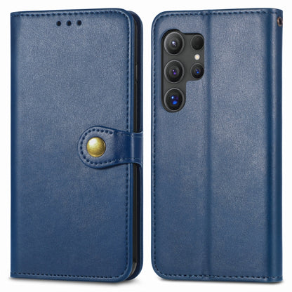 Retro Solid Color Buckle Leather Phone Case, For Samsung Galaxy S25 5G, For Samsung Galaxy S25+ 5...