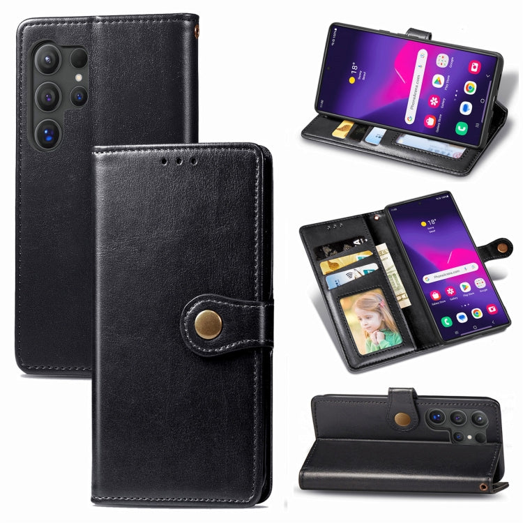 Retro Solid Color Buckle Leather Phone Case, For Samsung Galaxy S25 5G, For Samsung Galaxy S25+ 5...