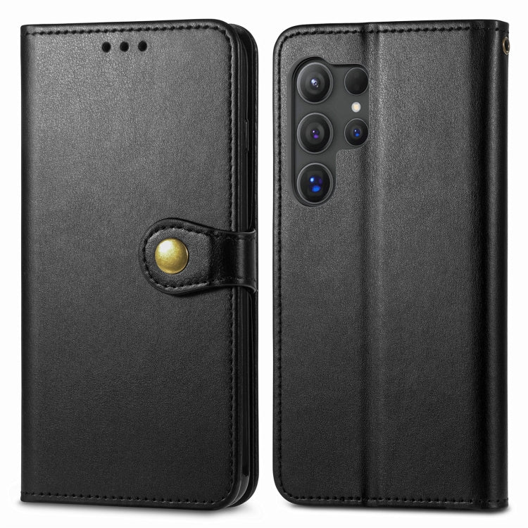 Retro Solid Color Buckle Leather Phone Case, For Samsung Galaxy S25 5G, For Samsung Galaxy S25+ 5...