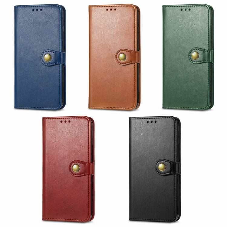 Retro Solid Color Buckle Leather Phone Case, For Samsung Galaxy S25 5G, For Samsung Galaxy S25+ 5...