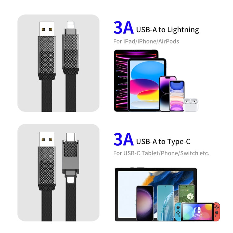 ENKAY ENK-CB134 4-in-1 60W USB-A / Type-C to 8 Pin / Type-C Nylon Braided Magnetic Fast Charging ...