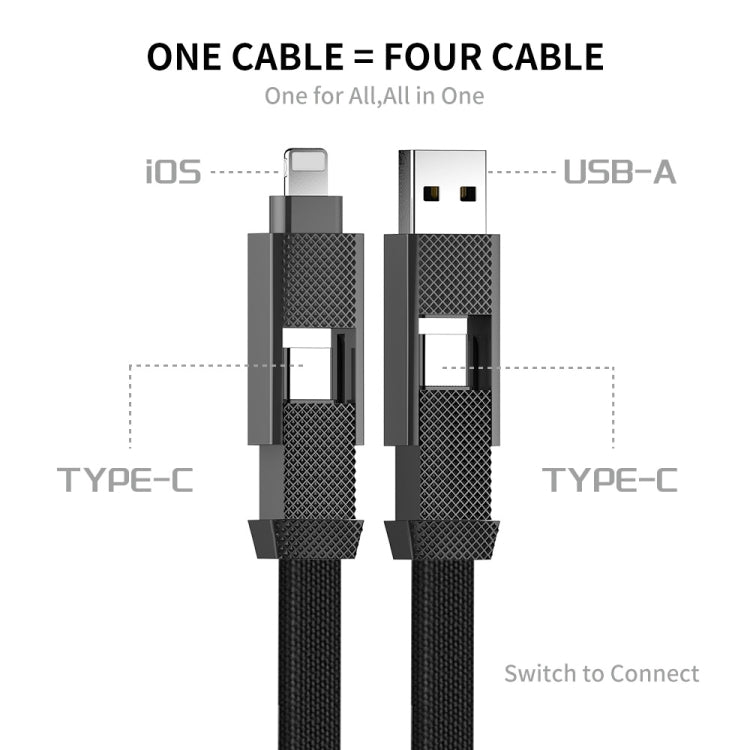 ENKAY ENK-CB134 4-in-1 60W USB-A / Type-C to 8 Pin / Type-C Nylon Braided Magnetic Fast Charging ...