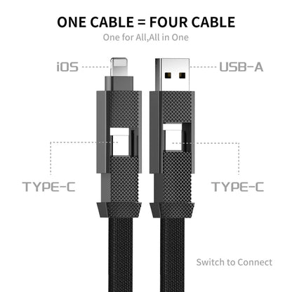 ENKAY ENK-CB134 4-in-1 60W USB-A / Type-C to 8 Pin / Type-C Nylon Braided Magnetic Fast Charging ...